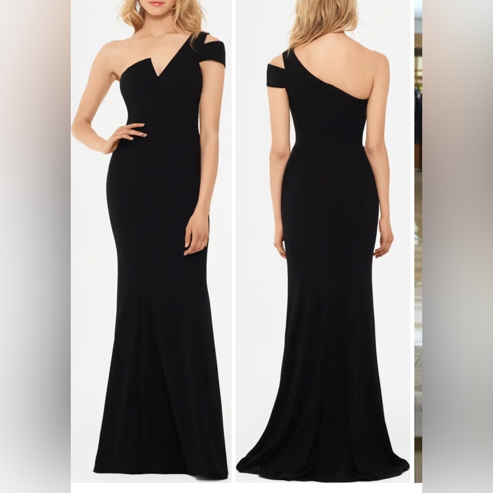 Betsy and Adam Betsy & Adams One Shoulder Scuba Crepe Gown.  2090